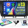 Dash Camera-Roinvou-Roinvou [2G+64G] for Toyota Prius 2010-2015 Car Radio with Wireless Carplay/Android Auto- 9 Inch Android 13 IPS Touchscreen Car Stereo with Bluetooth