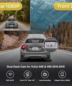 Dash Camera-FITCAMX-Fitcamx Front 2K+Rear 1080P Dash Cam Adapts for Volvo S60 2010-2018 T5 (2nd Gen)- OEM Style 2