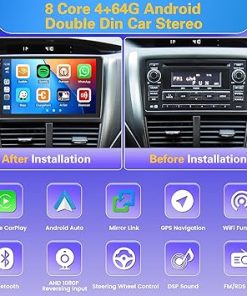 Dash Camera-Fuluku-8 Core 4+64GB【Support SIM Card】 Android Car Stereo Double Din Radio with Wireless Carplay Android Auto- 10 Inch Android Radio WiFi 2