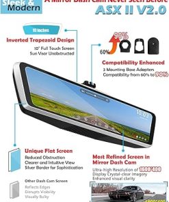 Dash Camera-NikoMaku-NikoMaku Real OEM Rear View Mirror Camera with Detached Front Lens- Mirror Dash Cam 10″ Full Touch Screen for Car 2
