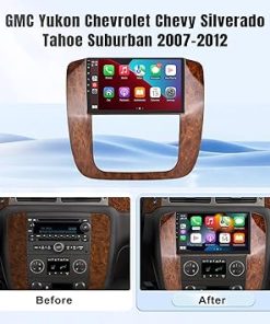 Dash Camera-Leadfan-Leadfan Car Stereo Radio for GMC Yukon Chevrolet Chevy Silverado Tahoe Suburban 2007-2012 Wireless CarPlay Android Auto- 9″ IPS Touch Screen in-Dash Navigation GPS WiFi Bluetooth Backup Camera SWC 2