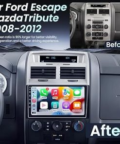 Dash Camera-Fortdows-5GWiFi Android 12 Car Radio Stereo for Ford Escape 2008-2012 with CarPlay & Android Auto- 9 Inch 1280 * 800 Touchscreen Support BT5.0 GPS DSP FM SWC+Camera 2