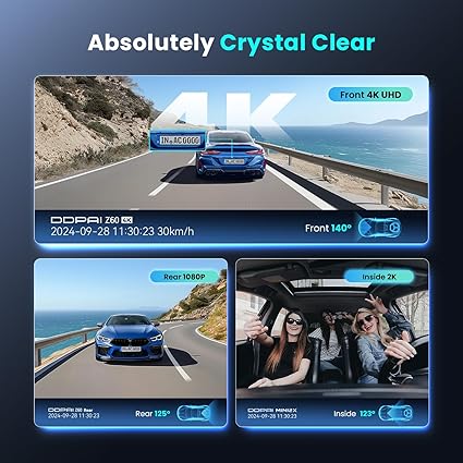 Dash Camera-ddpai-DDPAI 4K 3 Channel Dash Cam- up to 15MB/s 5GHz WiFi6 Build-in GPS 2 Dash Camera-ddpai-DDPAI 4K 3 Channel Dash Cam- up to 15MB/s 5GHz WiFi6 Build-in GPS - Image 2