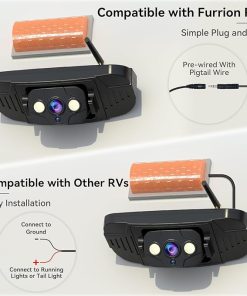 Dash Camera-WZBB-8-Inch Wireless Backup Camera for RV Trailer: HD 1080P Recording RV Camera for Furrion – Strong Signal Rear View Camera for Camper Trucks 2