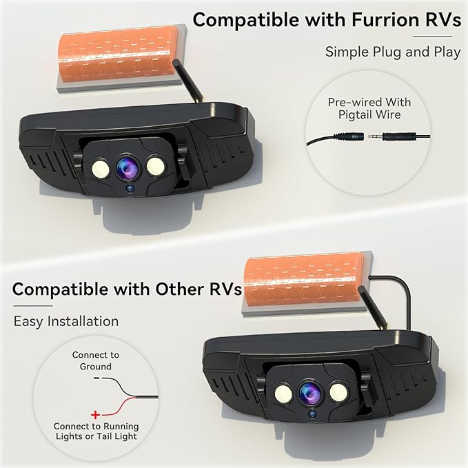 Dash Camera-WZBB-8-Inch Wireless Backup Camera for RV Trailer: HD 1080P Recording RV Camera for Furrion – Strong Signal Rear View Camera for Camper Trucks 2 Dash Camera-WZBB-8-Inch Wireless Backup Camera for RV Trailer: HD 1080P Recording RV Camera for Furrion - Strong Signal Rear View Camera for Camper Trucks - Image 2