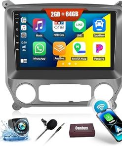 Dash Camera-CAMECHO-2G+64G Car Stereo Radio for Chevy Silverado GMC Sierra 2014-2018 Android 13 Radio Wireless CarPlay Android Auto- FM