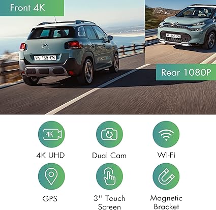 Dash Camera-HEABOLI-4K Dual Dash Cam Front and Rear- Wi-Fi GPS 2 Dash Camera-HEABOLI-4K Dual Dash Cam Front and Rear- Wi-Fi GPS - Image 2