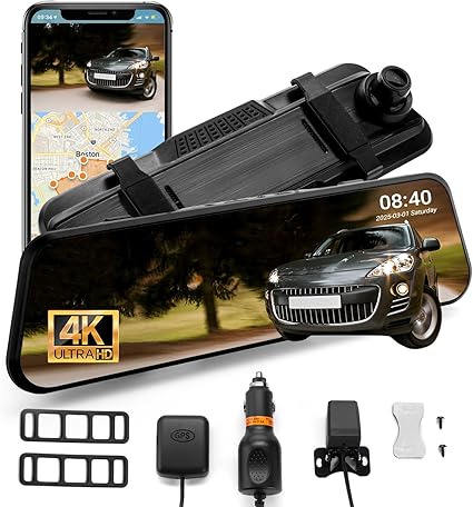 Dash Camera-Rivela-4k Mirror Dash Cam with GPS & Night Vision-10” Touchscreen Rearview Camera for Cars & Trucks- Front & Rear Dash Cam Dash Camera-Rivela-4k Mirror Dash Cam with GPS & Night Vision-10'' Touchscreen Rearview Camera for Cars & Trucks- Front & Rear Dash Cam