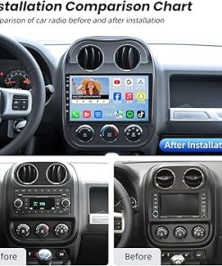 Dash Camera-Jerqry-Car Radio for Jeep Patriot Compass 2010-2016 : 10.4 Inch 1280×800 Resolution Touchscreen Head Unit Car Stereo Upgrade Wireless Carplay Android Auto Backup Camera 5G WiFi Bluetooth 2