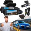 Dash Camera-Elugty-DualView Dash Cam 1080P- 1080p HD Vision Wide Angle Traffic Recorder
