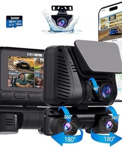 Dash Camera-Driveye-Dash Cam Front and Rear-4K 4 Channel 360° Front Dash Camera for Cars