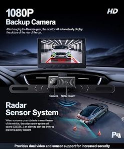 Dash Camera-Seventour-Backup Camera with Parking Radar Sensor System- 1080P Back up Camera Waterproof Clear Night Vision Rear View Camera with 7” Monitor for Cars/Truck/SUV/RV/Van/Trailer 2