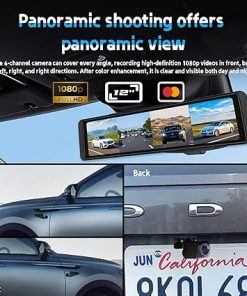 Dash Camera-MKMZ-Rearview Mirror car Dash cam- 4-Channel 2