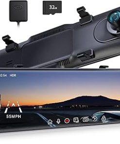 Dash Camera-pelsee-P12 Pro 4K Mirror Dash Cam- 12” Rear View Mirror Camera Smart Driving Assistant w/ADAS and BSD
