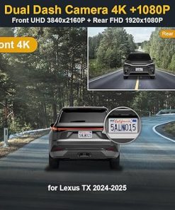 Dash Camera-FITCAMX-Fitcamx Front 4K+Rear 1080P Dash Cam for 2024-2025 Lexus TX 350 TX 500h Premium Luxury F Sport- Factory OEM Style 2