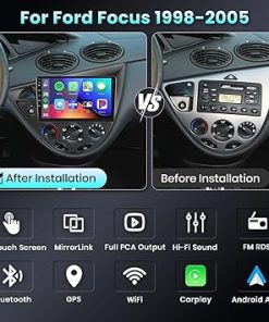 Dash Camera-podofo-Podofo 2G 64G Android Car Stereo for Ford Fiesta 1995-2001 Ford Focus 1998-2006 Radio with Wireless Carplay Android Auto 9inchHD IPS Touch Screen Bluetooth GPS WiFi RDS FM Radio AHD Backup Camera 2