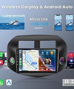 Dash Camera-Rimoody-2+64G Android Car Radio Stereo for Toyota RAV4 2006 2007 2008 2009 2010 2011 2012 with Wireless Carplay Android Auto-10.1” Touchscreen Bluetooth GPS WiFi Mirror Link FM/RDS EQ AHD Backup Camera SWC 2