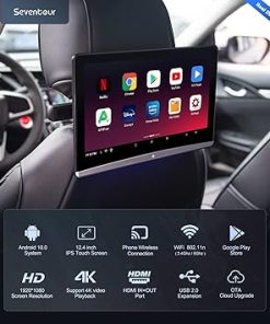 Dash Camera-Seventour-12.4″ Android Universal 4K Car TV Headrest Monitor Tablet for Back seat- Support Phone Wireless Connection Mirror Link Touch Screen 2