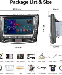 Dash Camera-SIXTOP-2+64G Android Car Stereo for Lexus IS250 IS200 IS220 IS300 IS350 2006-2012 Upgrade Radio Carplay Android Auto Mirror Link 30 Themes 9 inch Touchscreen Head Unit FM GPS Bluetooth+Backup Camera&MIC 2