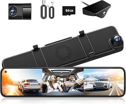 Dash Camera-WOLFBOX-WOLFBOX G890 12″ 3 Channel Mirror Dash Cam- 2K Triple Rear View Mirror Camera Dash Camera-WOLFBOX-WOLFBOX G890 12" 3 Channel Mirror Dash Cam- 2K Triple Rear View Mirror Camera