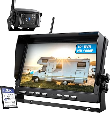 Dash Camera-ZEROXCLUB-1080P Wireless Backup Camera System for RV Trailer Truck Camper-10 Inch DVR Monitor w/Recording IR Night Vision Digital Wireless Rear View Camera Adapter for Furrion Pre-Wired RVs 3 Dash Camera-ZEROXCLUB-1080P Wireless Backup Camera System for RV Trailer Truck Camper-10 Inch DVR Monitor w/Recording IR Night Vision Digital Wireless Rear View Camera Adapter for Furrion Pre-Wired RVs - Image 3
