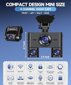 Dash Camera-HUPEJOS-Dash Cam- 360° Dash Camera for Cars Front and Rear Inside 2