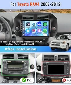 Dash Camera-Realdio-Android Car Stereo for Toyota RAV4 2007 2008 2009 2010 2011 2012 with CarPlay Android Auto 26UI 2GB+64GB 2
