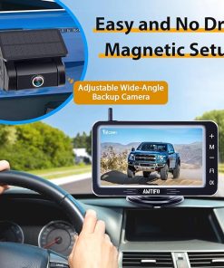 Dash Camera-AMTIFO-Magnetic Solar Wireless Backup Camera – Voice-Controlled- No-Drill Installation 2