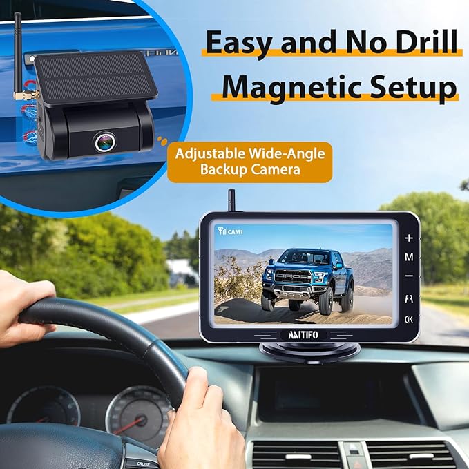 Dash Camera-AMTIFO-Magnetic Solar Wireless Backup Camera – Voice-Controlled- No-Drill Installation 2 Dash Camera-AMTIFO-Magnetic Solar Wireless Backup Camera - Voice-Controlled- No-Drill Installation - Image 2