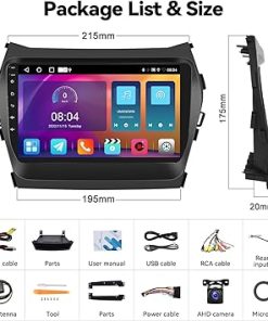 Dash Camera-SIXTOP-SIXTOP [2+64G] Android Car Stereo for Hyundai Santa Fe IX45 2013-2018 with Carplay Android Auto Mirror Link Change Theme 9 inch Touchscreen FM RDS EQ Bluetooth WiFi GPS+Camera & MIC 2