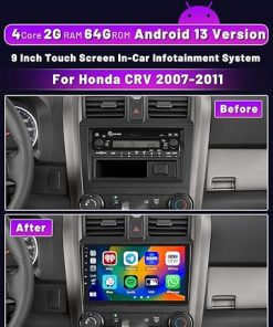 Dash Camera-Hikity-[2+64G] Hikity Android 13 Car Stereo for Honda CRV 2007 2008 2009 2010 2011 Wireless Apple Carplay Android Auto- Hikity 9 Inch Touch Screen Radio Bluetooth Backup Camera WiFi SWC GPS Navigaion HiFi 2