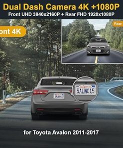 Dash Camera-FITCAMX-Fitcamx Front 4K+Rear 1080P Dash Cam Adapts for Toyota Avalon 2011-2017 (12 Pin) HD2-6275- OEM Factory Look 2