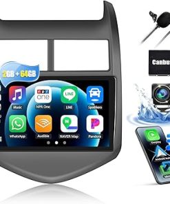 Dash Camera-CAMECHO-2G+64G Car Radio Stereo for Chevrolet Chevy Sonic 2011-2015 with Wireless CarPlay Android Auto 9″ Android 13 Car Stereo Touch Screen Head Unit with GPS Navigation WiFi Bluetooth FM AHD Backup Camera