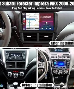 Dash Camera-Leadfan-Leadfan Car Stereo Radio for Subaru Forester Impreza WRX 2008-2012 Wireless CarPlay Android Auto- 9” IPS Touch Screen WiFi GPS Navigation Support Mirror Link BT FM Split Screen Backup Camera SWC 2