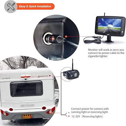 Dash Camera-yuwei-Wireless backup camera System with 7 inch splitscreen- Waterproof Wireless Rear View Camera with Night Vision 2 Dash Camera-yuwei-Wireless backup camera System with 7 inch splitscreen- Waterproof Wireless Rear View Camera with Night Vision - Image 2