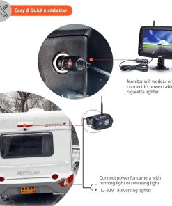 Dash Camera-yuwei-Wireless backup camera System with 7 inch splitscreen- Waterproof Wireless Rear View Camera with Night Vision 2