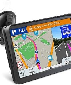 Dash Camera-LONGRUF-GPS Navigator for Car- Latest 2025 Map 9-inch HD Display 16GB 256MB Satellite Navigation with Sun Visor