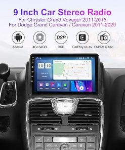 Dash Camera-Biorunn-5GWiFi Upgrade Car Stereo Radio for Dodge Grand Caravan 2011-2020 – Biorunn 8-Core Wireless Carplay Android Auto GPS Navigation – 4GB+64GB 9 Inch Touchscreen Blue-Tooth RDS FM AM DSP 2