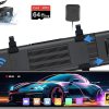 Dash Camera-KOUENOM-2.5K Mirror Dash Cam with Carplay&Android Auto-9.66″ Rear View Mirror Camera with Stretchable Cam for Cars&Trucks 5