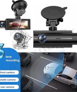 Dash Camera-ASVEGE-3 Channel Car DVR HD 1080P 2-Len Inside Vehicle Dash Cam Three Way Camera DVRs Recorder Video Registrator Mini Dashcam Camcorder 2