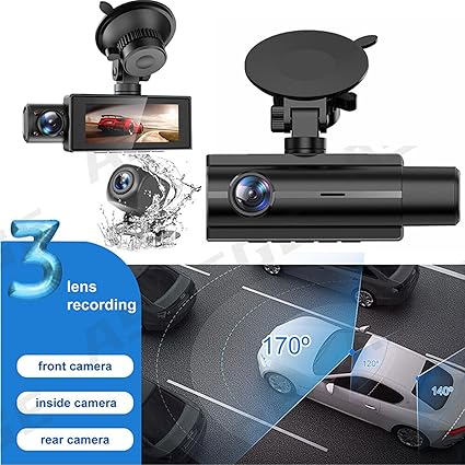 Dash Camera-ASVEGE-3 Channel Car DVR HD 1080P 2-Len Inside Vehicle Dash Cam Three Way Camera DVRs Recorder Video Registrator Mini Dashcam Camcorder 2 Dash Camera-ASVEGE-3 Channel Car DVR HD 1080P 2-Len Inside Vehicle Dash Cam Three Way Camera DVRs Recorder Video Registrator Mini Dashcam Camcorder - Image 2