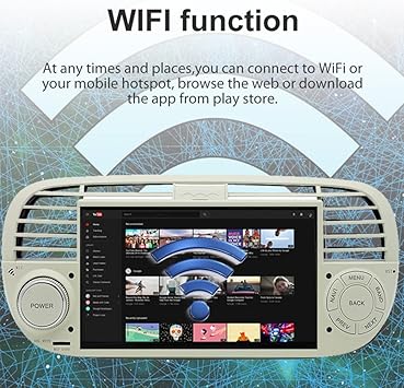 Dash Camera–7″ Touch Screen Car Radio Wireless Carplay&Android Auto Mirror Link GPS WiFi Support Reverse Video Bluetooth FM Rear USB Android System 1+32G Compatible with Fiat 500+12LED Camera 3 Dash Camera--7" Touch Screen Car Radio Wireless Carplay&Android Auto Mirror Link GPS WiFi Support Reverse Video Bluetooth FM Rear USB Android System 1+32G Compatible with Fiat 500+12LED Camera - Image 3