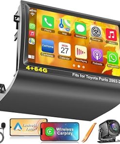 Dash Camera-electrosmart-Android 13 Car Radio for Toyota Prius 2003-2009- Build in Wireless/Wire Carplay & Android Auto Support Bluetooth