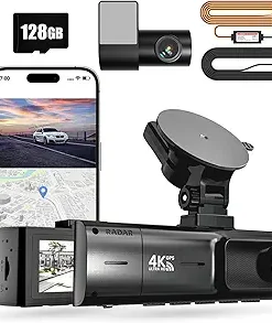 Dash Camera-PRUVEEO-Radar Parking Monitoring Mode True 360° Motion Detection Sensing Dash Cam Front and Rear- 4K/2K+1080P Dash Camera for Cars