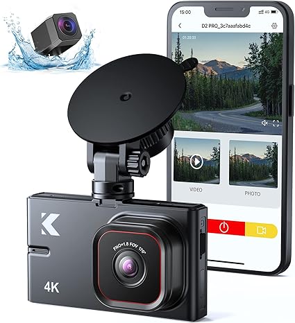 Dash Camera-Kingslim-Dash Cam Front and Rear with WiFi – Kingslim D2 Pro 4K Single Front/2K+1080P Front and Rear Dual Dashcam for Cars with Night Vision and 24H Parking Monitor- 256GB Max Supported 3 Dash Camera-Kingslim-Dash Cam Front and Rear with WiFi - Kingslim D2 Pro 4K Single Front/2K+1080P Front and Rear Dual Dashcam for Cars with Night Vision and 24H Parking Monitor- 256GB Max Supported - Image 3