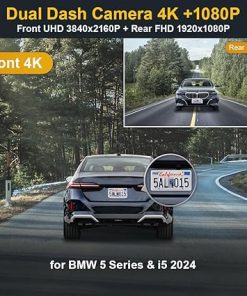 Dash Camera-FITCAMX-Fitcamx Front 4K+Rear 1080P Dash Cam for 2024 BMW 5 Series & i5 530i 540i M60 eDrive40 G60 (HD2-6576)- OEM Look 2