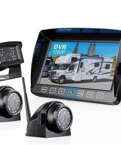 Dash Camera-ZEROXCLUB-Wireless Backup Camera with 7 Inch DVR Quad Split Monitor for RV Trailer Truck- Digital Signal HD 1080P Wireless Rear Side View 3 Cameras Back Up System w/Recording 18 IR Night Vision (B3C) Dash Camera-ZEROXCLUB-Wireless Backup Camera with 7 Inch DVR Quad Split Monitor for RV Trailer Truck- Digital Signal HD 1080P Wireless Rear Side View 3 Cameras Back Up System w/Recording 18 IR Night Vision (B3C)