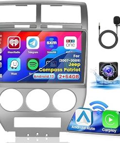 Dash Camera-Inefala-2+64G Android 13 CarPlay Car Stereo Radio for Jeep Compass Patriot 2007-2009- 10.1” HD Touch Screen Compatible with Android Auto Dash Camera-Inefala-2+64G Android 13 CarPlay Car Stereo Radio for Jeep Compass Patriot 2007-2009- 10.1” HD Touch Screen Compatible with Android Auto