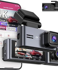 Dash Camera-OMBAR-OMBAR Dash Cam 5G WiFi GPS- 3 Channel Dash Cam Front and Rear Inside 2K+1080P+1080P
