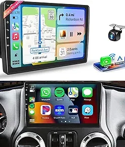 Dash Camera-METEESER-8Core4+64G Car Radio Stereo for Jeep Wrangler JK Compass Grand Cherokee Dodge Ram Wireless Carplay/Android Auto-10″ 1280 * 720P IPS Touch Screen